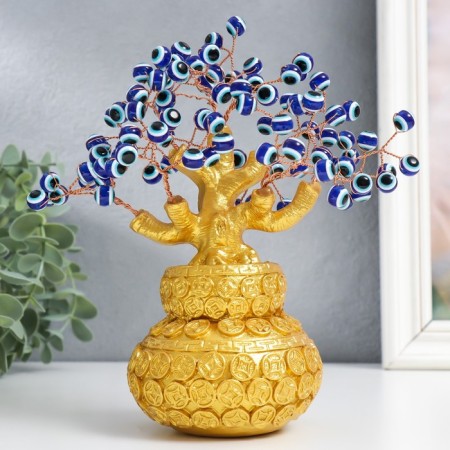 Bonsai souvenir "Cash tree in a golden pot" 96 eyes 20x9x17 cm