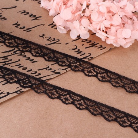 Capricon lace, 15 mm × 10 ± 1 m, black color No. 2-1