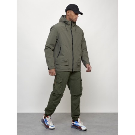 Male spring jacket, size 58, khaki color-3