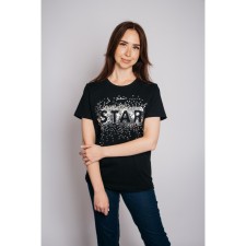 Women's T -shirt Let’s GO, size 54, black color