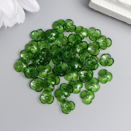 Beads for creativity Plastic "Busin Hat" set 50 pcs Transparent green 0.4x1x1 cm-2