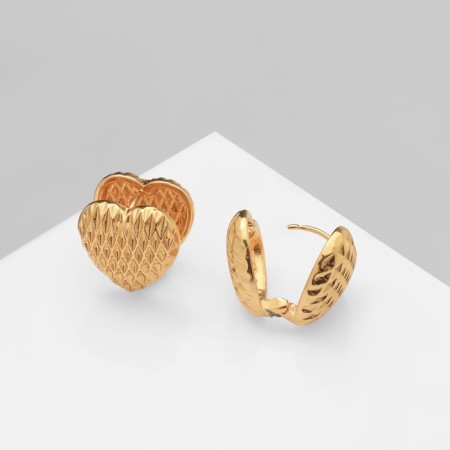 Earrings Metal "Accord" Ornament, Color Gold-3