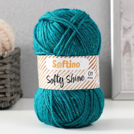 Yarn 70% acrylic, 30% silk "Softy Shine" 50 grams 85 m color 37 viridian-3