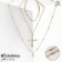 Piece "chain" Cross with pearls, white color in gold, l = 60 cm