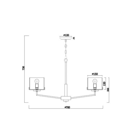 Cauces 40W, 8XE14, 45x76 cm, chrome-1