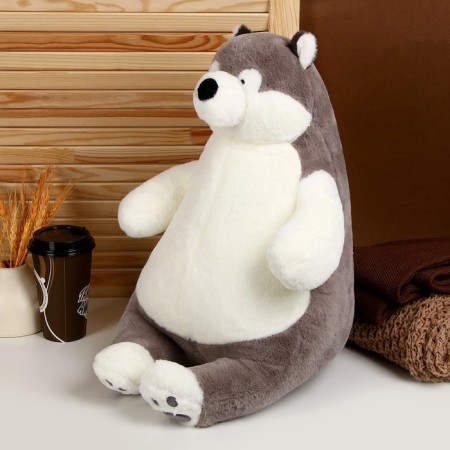 Soft toy "Husky", 50 cm, gray-white color-1