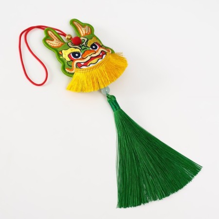 Suspension-Sasha Textile "Dragon" Green 2x7.5x24 cm-4