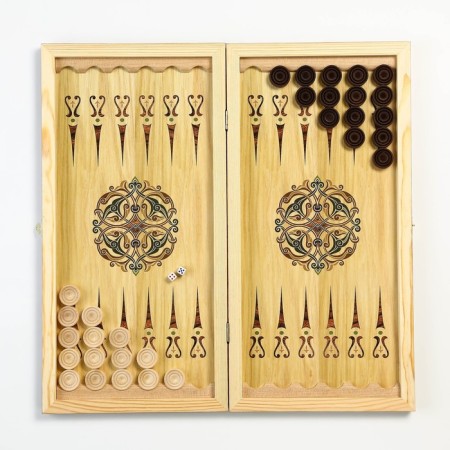 NARDS "Sovereign", wooden board 50 x 50 cm, with a field for playing checkers-1