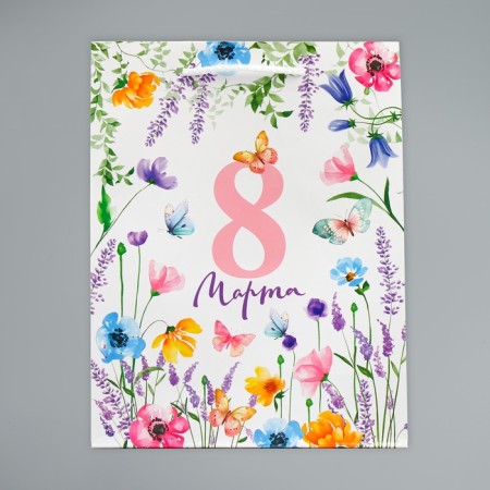 Gift package laminated, packaging, "flowers", MS 18 x 23 x 8 cm-6