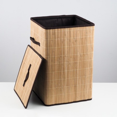 Basket for linen is folding, 36x36x56 cm, bamboo-1