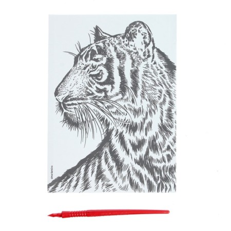 Engraving "tiger" A5, with a metallic effect "holography"-3