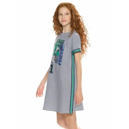 Dress for girls, height 122 cm, white color-2