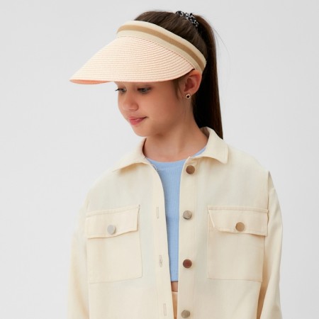 A wicker visor for a girl minaku pink color, rr 50-52-4