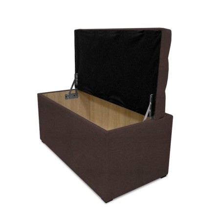 Puff with a lid and weight, 800 × 400 × 420 mm, Dream velor, chocolate color-2