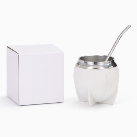 Kalabas for tea mate 250 ml and bombilli, kit for cooking, white-10
