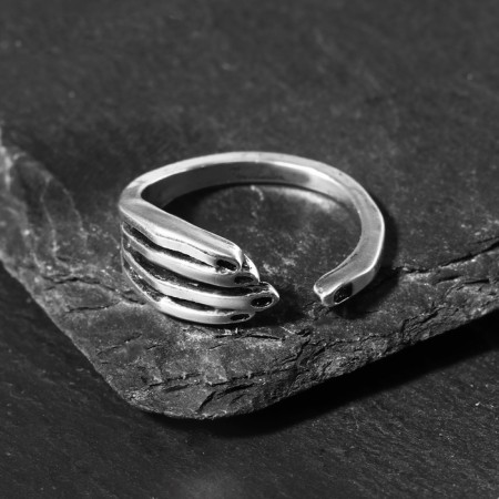 Ring "Hand", the color of black silver, dimensionless-4