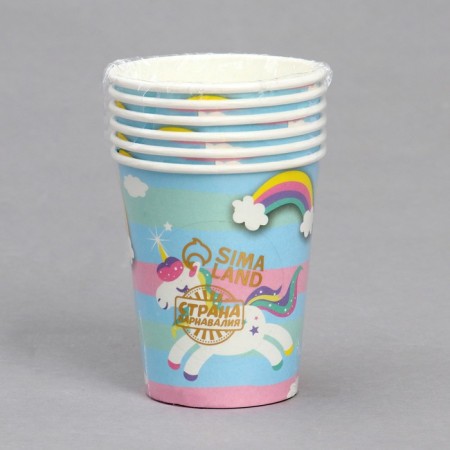 A glass of paper "rainbow unicorn", in a set of 6 pcs.-2