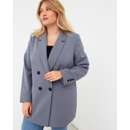 Jacket women's double-breasted Mist Plus-Size, size 58, color gray-blue-4