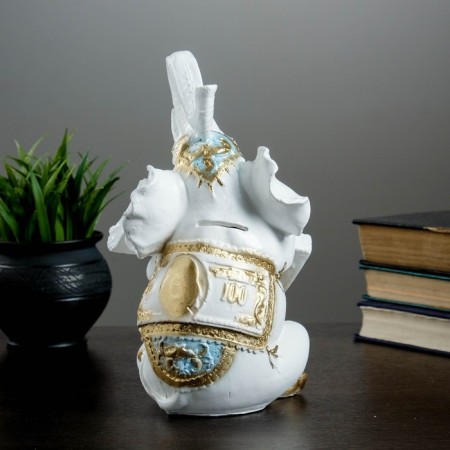 Pigger "Elephant with Money" White-gold, 15x13x26cm-8