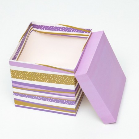 Self -assembly box "lines" lilac 15x15x15 cm-2