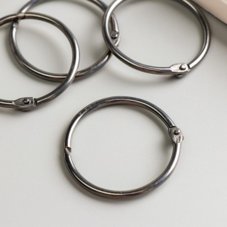 Rings for creativity (for photo albums) "black" int. D = 3.8 cm external. D = 4.5 cm set 4 pcs 258724-1