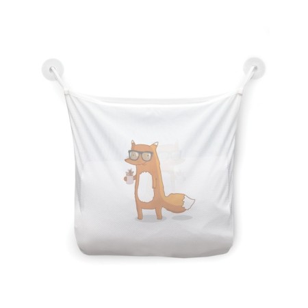 Organizer in a bath on suction cunning foxes, for storing toys and trifles, size 33x39 cm-2