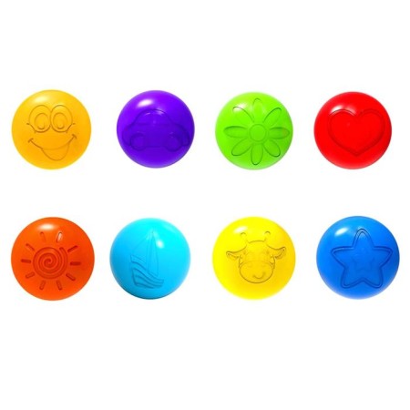 Balls for a dry pool with a pattern, ball diameter 7.5 cm, set 60 pieces, multi -colored-3