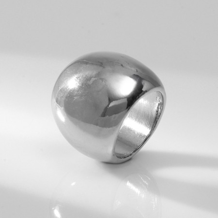 Ring Metal "Trend" volumetric dome, color silver, size 17-2