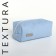 Textura zipper cosmetic bag, blue color