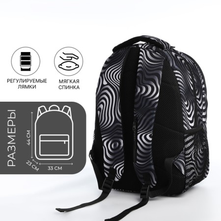 Backpack from textiles on lightning, Erich Krause, 1 pocket, black color-1