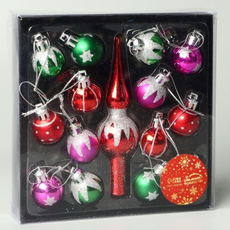 A set of jewelry plastic 15 pcs "Christmas Eve" paint, D-3 cm, tip 13 cm-1