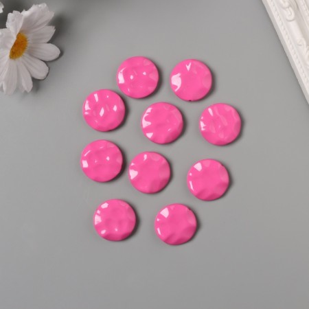 Acrylic beads for the work of the "flat crushed circle" pink 2.5x2.5x0.6 cm-1