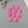 Acrylic beads for the work of the "flat crushed circle" pink 2.5x2.5x0.6 cm
