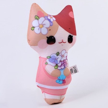 Antistress toy "kitten with flowers"-3