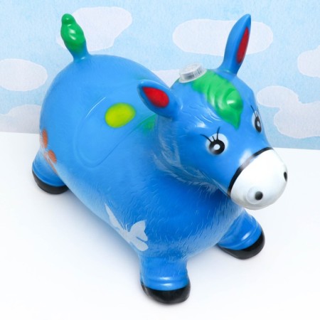 Toy - Children's "Musical Horse" Rubber inflatable, 50x30cm, blue-2