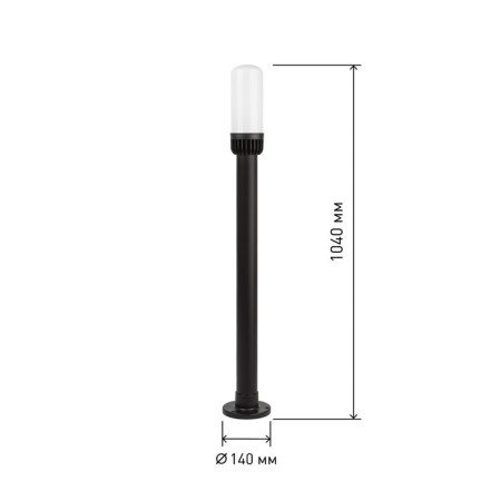 Lamp Garden Era E27, IP54, 60W, 140x1040 mm, black-1