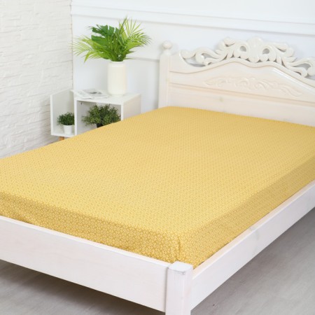 A sheet on the elastic band ATRA 140x200x20, totem yellow calico 120g/m, HL100%-1