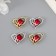 Decor for creativity metal, rhinestones "heart in binding" set of 4 pcs 2.7x2.2 cm
