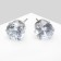 Earrings with rhinestones "Pusets" radiance, circle, d = 0.8, white color in silver