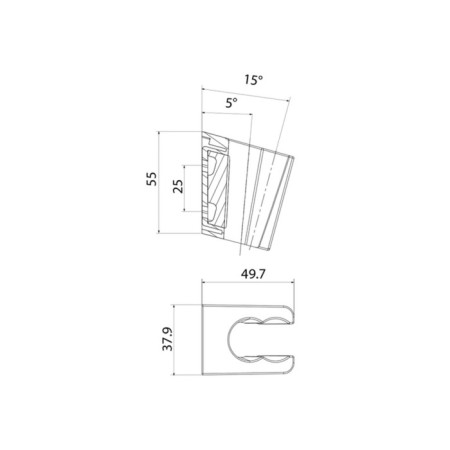 Holder for shower watering can Iddis Slide 080wl00i53, wall, plastic, white-2