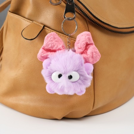 Fluffy on the ring "Masya with a large bow" Lilac 12x8x8 cm