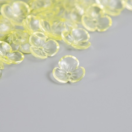 Beads for creativity Plastic "Busy Hat" set 50 pcs Transparent yellow 0.4x1x1 cm