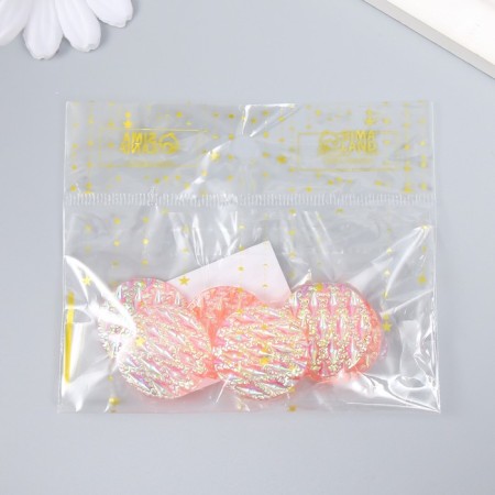 Decor for creativity Plastic "Rain" holography pink set 6 pcs 2.5x2.5 cm-3