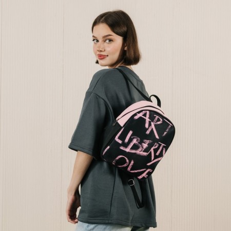 Backpack School Textile Art Liberty Love, 27x10x23 cm-11