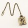 Pocket clock "Cube", quartz, d dial-4.6 cm, chain L-38 cm