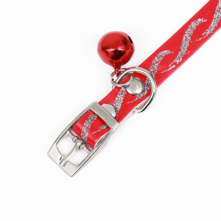 A collar of artificial leather "Infinity" with sparkles, 30 x 1 cm, mix of flowers-5