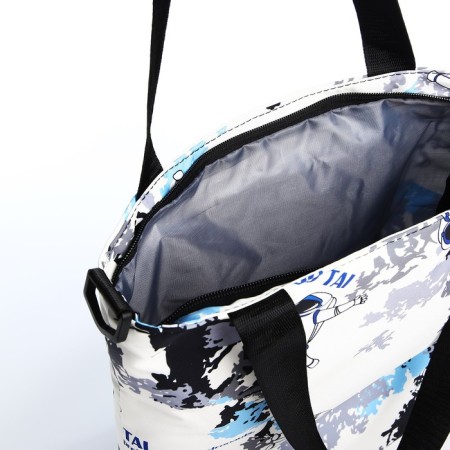 Шопер на молнии, цвет голубой-4