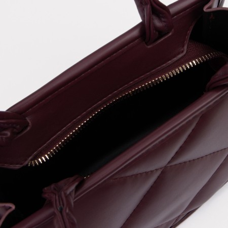 Bag Women's Tout with zipper, burgundy color-3