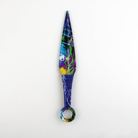 Wooden weapons, children's souvenir “graffiti”, Kunai knife, with stickers, 26 x 4 cm-2