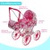 Stroller for dolls is universal, with a basket, bag, metal frame